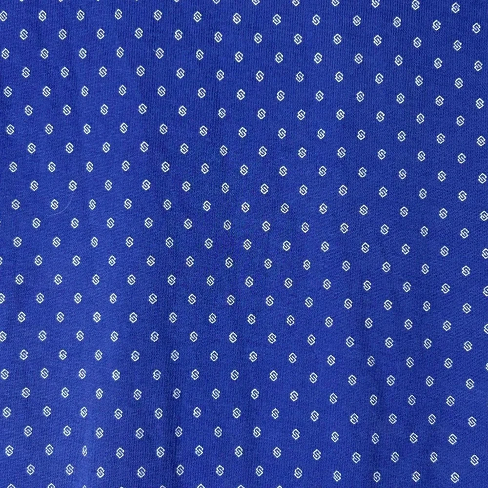 Polo Golf Ralph Lauren Blue Geometric All Over Print Cotton Polo Shirt Mens L